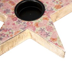 Şiva Çiçek Desenli Yıldız T-light Pembe 17x4 Cm Ak.fq0011