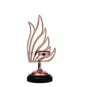Vitale Kuğu Mumluk Bronz 32 Cm Ak.je0084