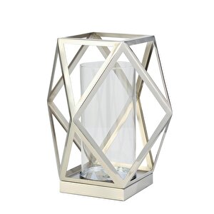 Prizma Cam Mumluk Silver 25x25x21 Cm Ak.jd0115