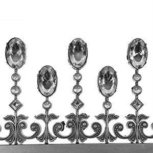 Raw Taşlı Metal Mumluk 5x30 Cm Ak.ga0001