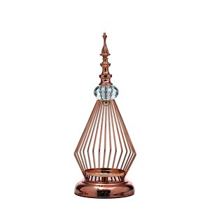 Prizma Dekoratif Mumluk Bronz 13x12x32 Cm Ak.je0070