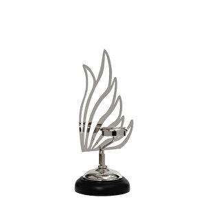 Kuğu Mumluk Silver 32 Cm Ak.je0082