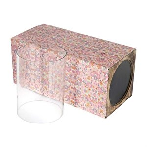 Şiva Çiçek Desenli Pembe Mumluk 18x41 Cm Ak.fq0023-p