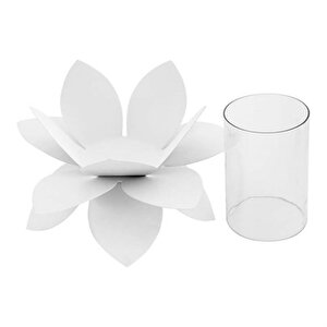 Vitale Şiva Nilüfer Metal Mumluk 25x19 Cm Ak.fq0033