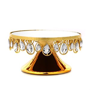 Nila Gold Ayaklı Tabak 22x11 Cm Ak.hq0010