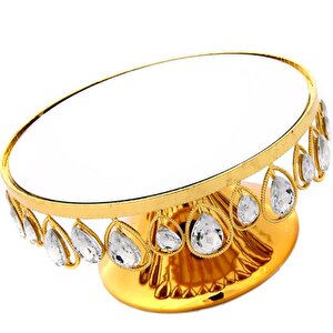 Nila Gold Ayaklı Tabak 22x11 Cm Ak.hq0010
