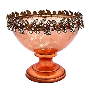 Vitale Melany Bakır Cam Kase 19x14 Cm Ak.ha0013