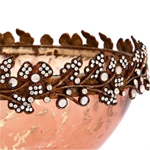 Vitale Melany Bakır Cam Kase 19x14 Cm Ak.ha0013