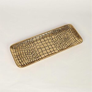 Metal Krokodil Dikdörtgen Tabak 15*41*2 Cm