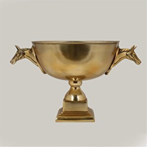 Metal Gold Büyük Atlı Meylelik 32*50*28 Cm
