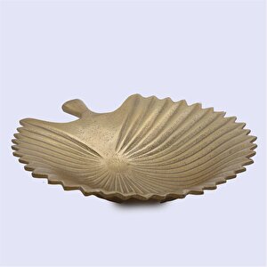 Metal İstiridye Gold Tabak 28*30*6 Cm