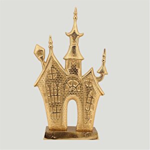Vitale Gold Metal Şato Dekor 13*30*55 Cm