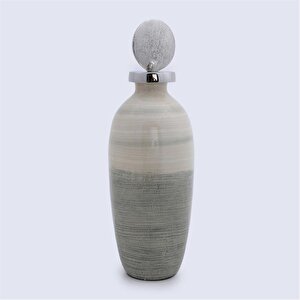 Sage Cam Metal Taş Kapaklı Şişe 12.7*12.7 Cm