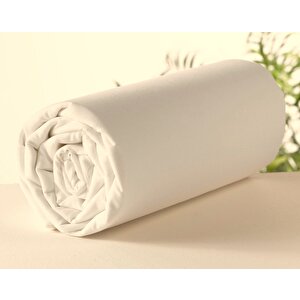 Yüzde Yüz Pamuklu Ekru 90x190+50x70 Tek Kişilik Lastikli Çarşaf Seti