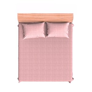 Pamuklu Kırçıl Efektli Pembe 100x200+50x70 Polycotton Tek Kişilik Lastikli Çarşaf Seti