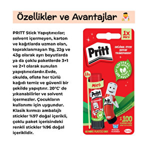 | Stick Yapıştırıcı, 11 Gr, Kağıt Ve Karton İçin, Solvent İçermez