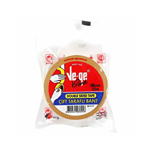 | Çift Taraflı Bant, 36 Mm X 25 M, Şeffaf, Güçlü Yapışkan, İz Bırakmaz, Kaplama Ve Sabitleme İçin