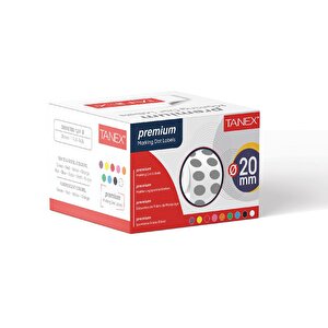Tanex Nokta Etiket 20 Mm 2500 Adet Gri