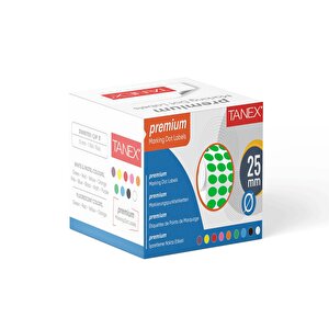 Tanex Nokta Etiket 25 Mm 2500 Adet Yeşil