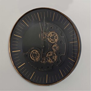 Metal Çarklı Duvar Saati 80*80*8 Cm Beyaz