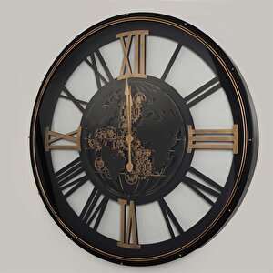 Metal Çarklı Duvar Saati 120*120*8 Cm Beyaz