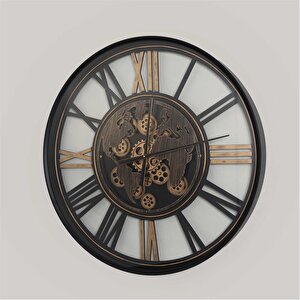 Metal Çarklı Duvar Saati 80*80*8 Cm Beyaz