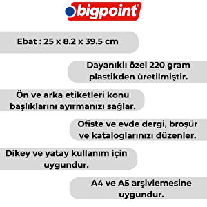 | Plastik Kutu Klasör, Pembe, Dayanıklı Abs Malzeme, Dikey Ve Yatay Kullanım, A4 Ve A5 Uyumlu