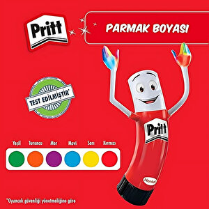 | Parmak Boyası Seti, 6 Renk X 30 Ml, Su Bazlı, Çocuklar İçin Güvenli
