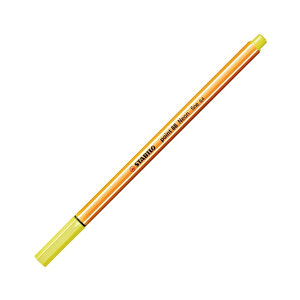 | Point 88 Fineliner Kalem, 0.4 Mm Uç, Floresan Sarı, Metal Destekli Uç, Altıgen Tasarım