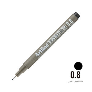 Artline | Drawing System 238 Teknik Çizim Kalemi, 0.8 Mm, Siyah, Teknik Ve Hassas Çizimler İçin