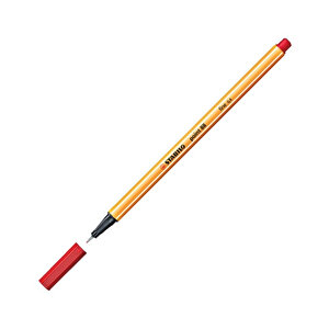 | Point 88 Fineliner Kalem, 0.4 Mm Uç, Kırmızı, Metal Destekli Uç, Altıgen Tasarım
