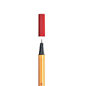 | Point 88 Fineliner Kalem, 0.4 Mm Uç, Kırmızı, Metal Destekli Uç, Altıgen Tasarım