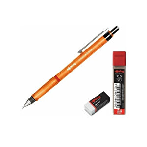 | Visuclick Versatil Kalem Okul Seti, 0.7 Mm Uç, Turuncu, Silgi Ve 12'li Uç Hediyeli