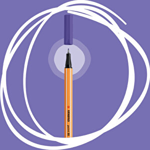 | Point 88 Fineliner Kalem, 0.4 Mm Uç, Mor, Metal Destekli Uç, Altıgen Tasarım