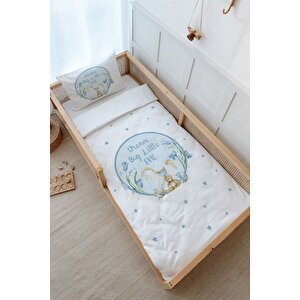 Montessori Nevresim Takımı (100x200) - For Baby Serisi - Mavi Sallanan At