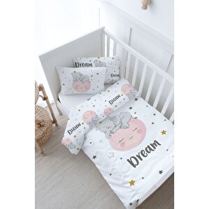 Bebek Boy Nevresim Takımı (100x150) - For Baby Serisi - Ayda Uyuyan Fil