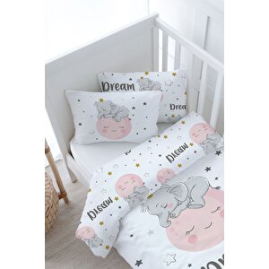 Bebek Boy Nevresim Takımı (100x150) - For Baby Serisi - Ayda Uyuyan Fil