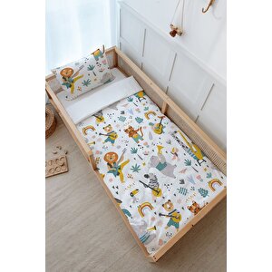 Montessori Nevresim Takımı (100x200) - Iconic Serisi - Hayvanlı Müzik Grubu