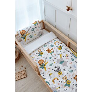 Montessori Nevresim Takımı (100x200) - Iconic Serisi - Hayvanlı Müzik Grubu