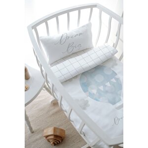 Park Yatak Nevresim Takımı (80x120) - Pure Baby Serisi - Bulutlu Mavi Hava Balonu