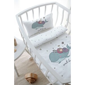 Park Yatak Nevresim Takımı (80x120) - Pure Baby Serisi - Balina Ve Çocuk