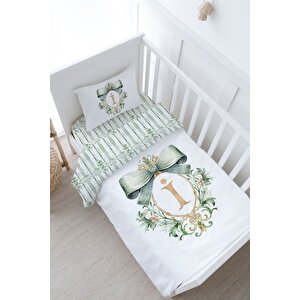 Bebek Boy Nevresim Takımı (100x150) - Green Royal Series - İ Harfi