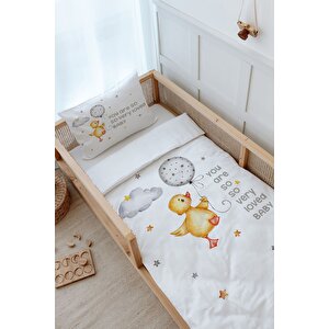 Montessori Nevresim Takımı (100x200) - Pure Baby Serisi - Sevimli Ördek