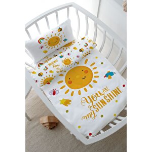 Park Yatak Nevresim Takımı (80x120) - For Baby Serisi - Gülen Pastel Güneş