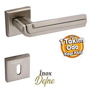 Defne Lüx İnox Kare Rozetli Oda Kapısı Uyumlu Kapı Kolu Sağa Ve Sola Uygun Kapı Kolları 1 Takım