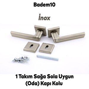 Defne Lüx İnox Kare Rozetli Oda Kapısı Uyumlu Kapı Kolu Sağa Ve Sola Uygun Kapı Kolları 1 Takım