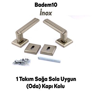 Defne Lüx İnox Kare Rozetli Oda Kapısı Uyumlu Kapı Kolu Sağa Ve Sola Uygun Kapı Kolları 1 Takım