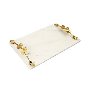Beyaz Mermer Tepsi 25*41*7 Cm Ak.kkd0104