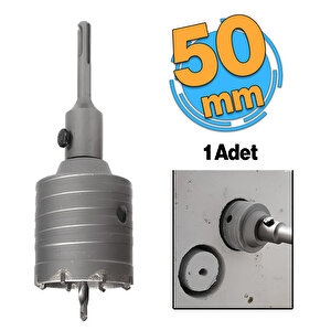 Adaptörlü Metal Sds Plus Elmas Panç Ø 50 Mm Çap Delik Oyuk Açma Delme Buat Açma Testeresi 1 Adet