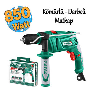 Total Darbeli Matkap 850 W Tg109136-2 Metal Beton Ahşap Kömürlü Delme Kırıcı Delici